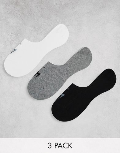 Lot de 3 paires de chaussettes invisibles à logo joueur de polo - Blanc, gris et noir - Polo Ralph Lauren - Modalova