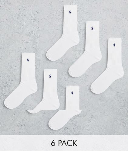 Lot de 6 paires de chaussettes de sport à logo poney - Polo Ralph Lauren - Modalova
