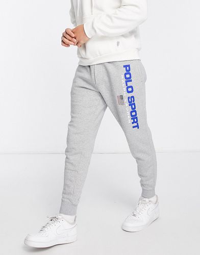 Sport - Capsule - Pantalon de jogging molletonné resserré aux chevilles avec logo - chiné - Polo Ralph Lauren - Modalova