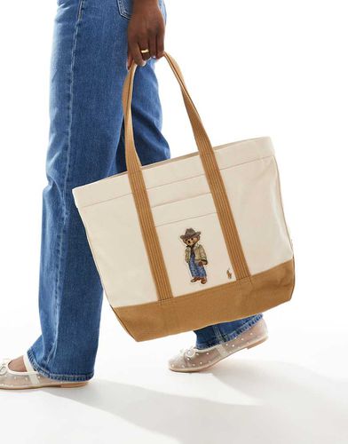 Tote bag à logo ours style cowboy - Crème - Polo Ralph Lauren - Modalova