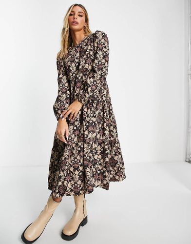 X V & A - Robe babydoll longue en lyocell durable à imprimé tapisserie - People Tree - Modalova