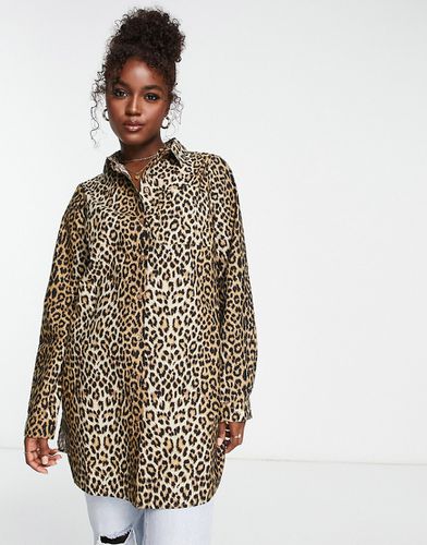 Chemise longue à imprimé léopard - Pieces - Modalova