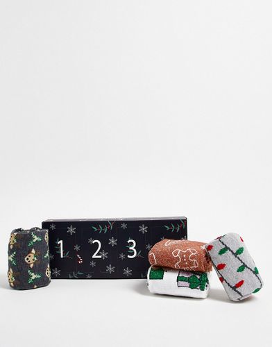 Coffret cadeau avec 4 paires de chaussettes de Noël imprimées - Pieces - Modalova