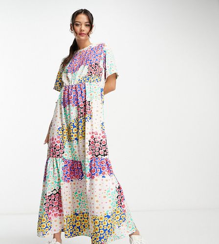 Exclusivité - Robe longue à imprimé fleuri style patchwork - Pieces - Modalova