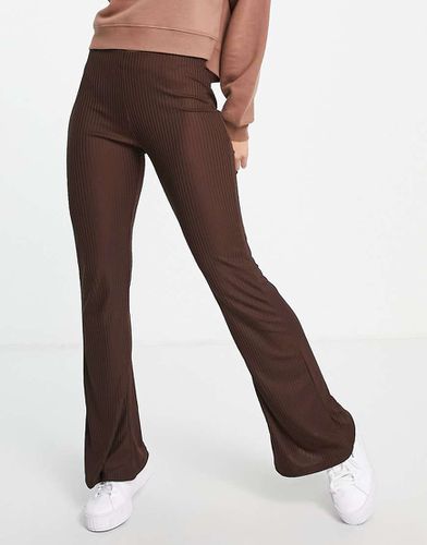 Pantalon évasé en jersey - Chocolat - Pieces - Modalova