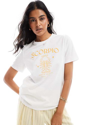 T-shirt avec imprimé signe du zodiaque Scorpio - Pieces - Modalova