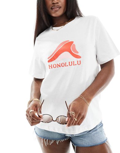 T-shirt de plage avec inscription Honolulu » à l'avant - Pieces - Modalova