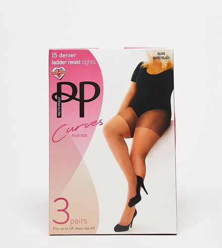 Curve - Lot de 3 collants 15 deniers résistance aux mailles filées - discret - Pretty Polly - Modalova