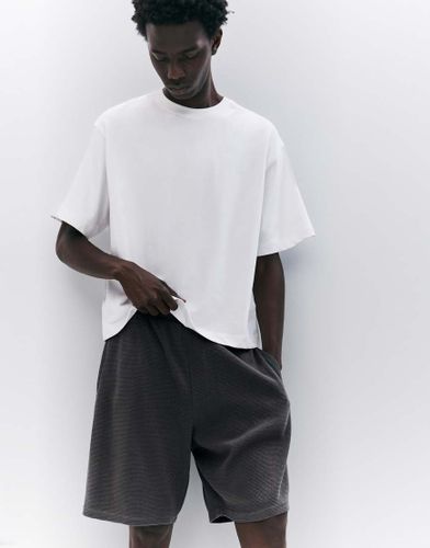Bermuda en maille gaufre - anthracite - Pull & bear - Modalova
