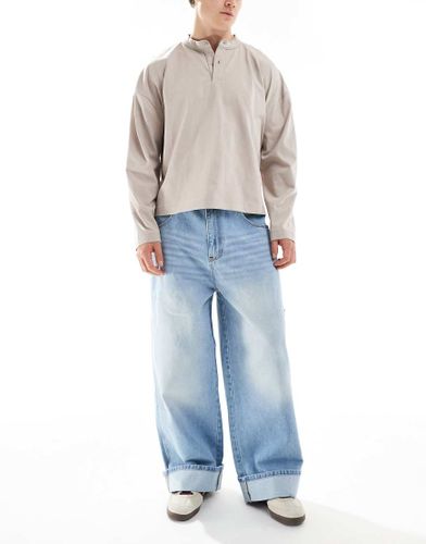 Jean ultra baggy  ourlet retrouss - clair - Pull & bear - Modalova