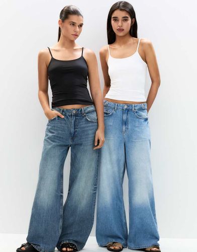 Lot de tops  fines bretelles - Noir/blanc - Pull & bear - Modalova