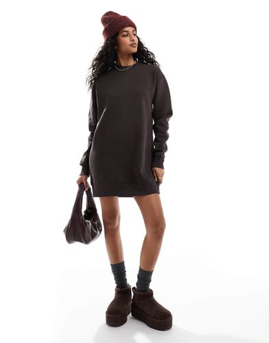 Robe sweat oversize - chocolat - Pull & bear - Modalova