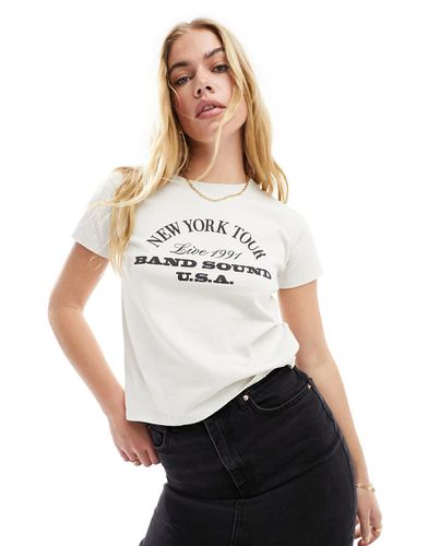 T-shirt à imprimé graphique New York Tour » - Écru - Pull & bear - Modalova