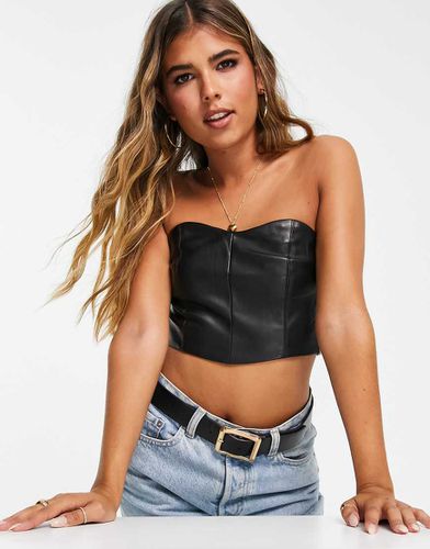 Top d'ensemble façon corset en similicuir - Pull & bear - Modalova