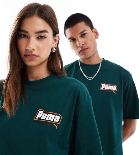 T-shirt avec logo sur la poitrine - foncé - Puma - Modalova