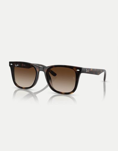 Ray-Ban - Lunettes de soleil carrées à verres marron - Écaille de tortue - Rayban - Modalova