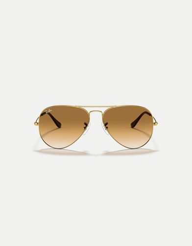 Ray-Ban - Lunettes de soleil aviateur à verres dégradés marron - Rayban - Modalova