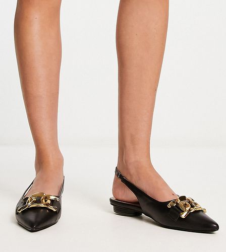 Chaussures plates à boucle dorée - Noir - Raid Wide Fit - Modalova