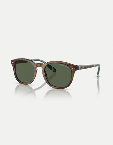 Ph4206 - Lunettes de soleil pantos polarisés avec verres verts et motif écaille de tortue - brillant - Ralph Lauren - Modalova