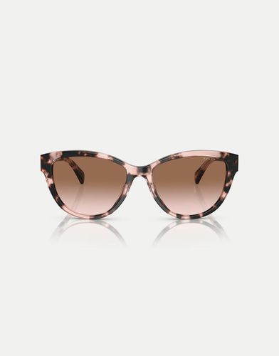 Ra5299u - Lunettes de soleil ovales avec verres marron - havane brillant - Ralph - Modalova