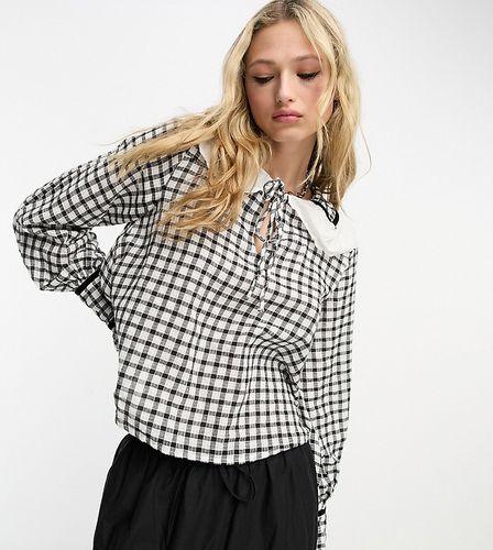 Chemise avec col oversize à carreaux - et blanc - Reclaimed Vintage - Modalova