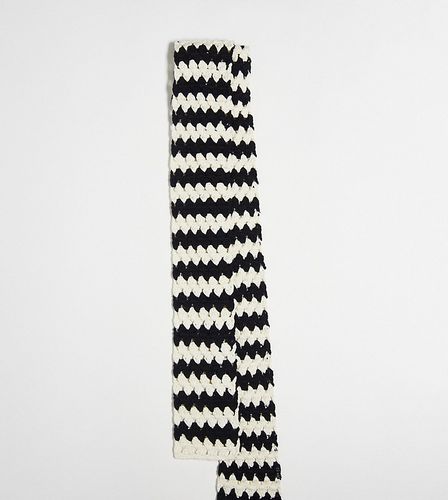 Écharpe unisexe d'ensemble au crochet - Noir et blanc - Reclaimed Vintage - Modalova