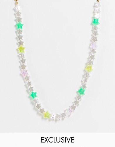 Inspired - Collier unisexe avec perles irisées en forme d'étoile style années 90 - Reclaimed Vintage - Modalova