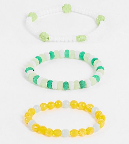 Inspired - Lot de 3 bracelets unisexes avec perles - Reclaimed Vintage - Modalova