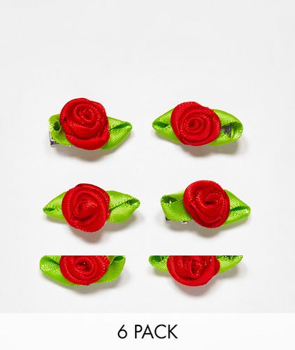 Lot de mini barrettes avec roses - Reclaimed Vintage - Modalova