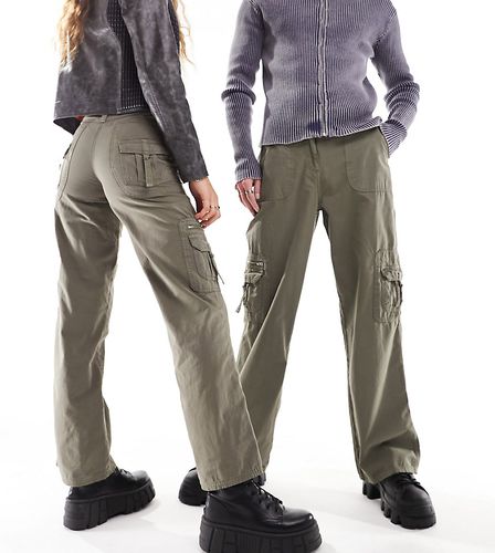 Pantalon cargo unisexe à poches style années 2000 - Kaki délavé - Reclaimed Vintage - Modalova
