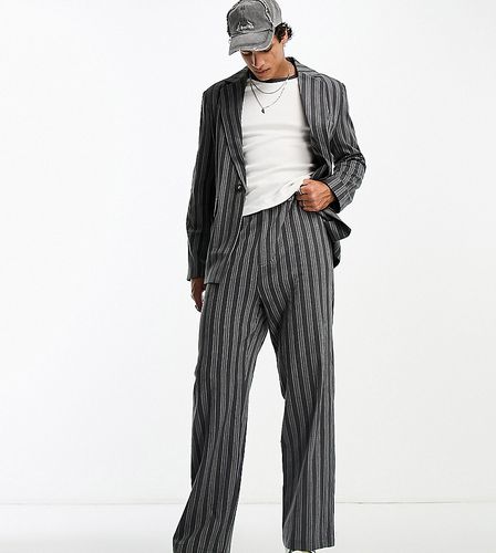 Pantalon d'ensemble droit à rayures vintage - Bleu et gris - Reclaimed Vintage - Modalova