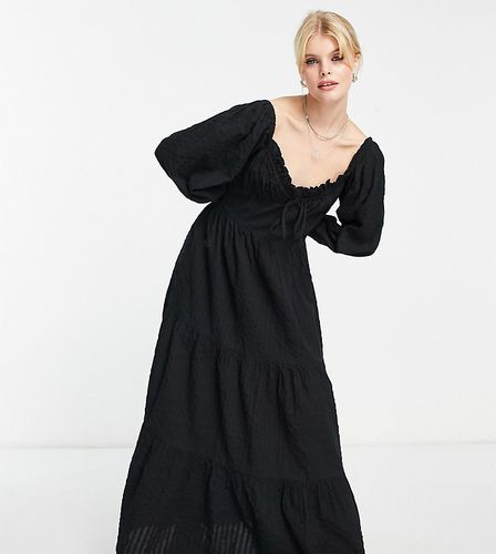 Robe longue avec décolleté caur - Noir - Reclaimed Vintage - Modalova