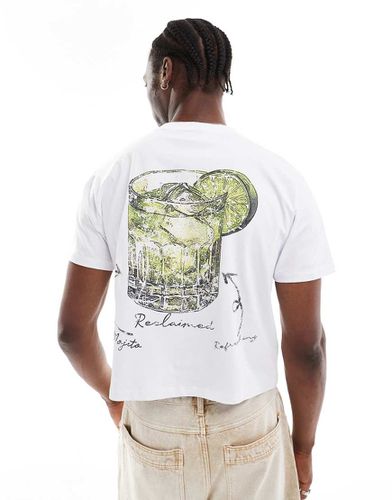 T-shirt crop top coupe carrée avec imprimé cocktail mojito au dos - Reclaimed Vintage - Modalova