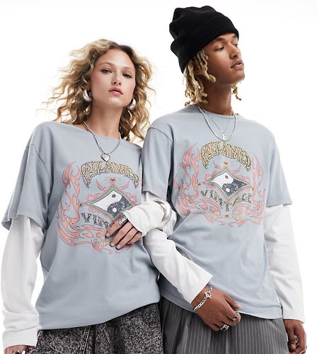 T-shirt oversize unisexe double épaisseur à imprimé Yin & Yang - Reclaimed Vintage - Modalova