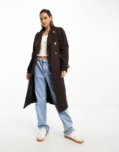 Manteau croisé - Marron foncé - River Island - Modalova