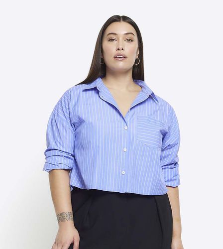 Chemise courte en popeline - River Island Plus - Modalova