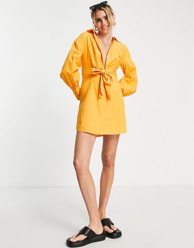 Robe chemise courte à détail noué - River Island - Modalova