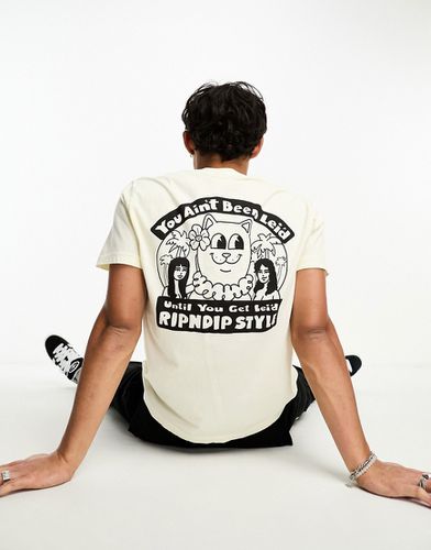 RIPNDIP - T-shirt à manches courtes avec imprimé Lei'd devant et au dos - Beige - Rip N Dip - Modalova