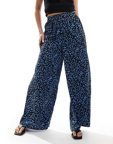 Pantalon large à petites fleurs - et bleu - Wednesday's Girl - Modalova