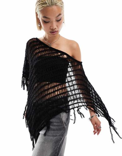 Poncho asymétrique en maille ajourée - Weekday - Modalova