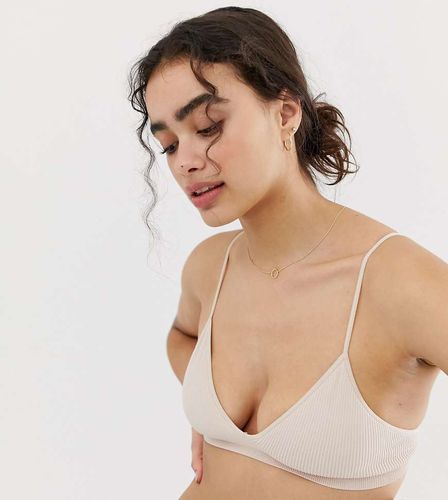 Soutien-gorge triangle sportswear côtelé - Beige - Weekday - Modalova