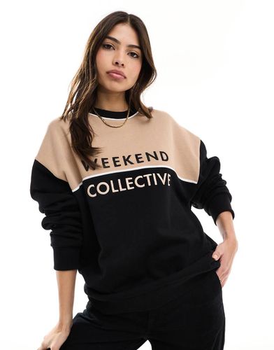 Weekend Collective - Sweat oversize color block - Camel et noir - Asos Weekend Collective - Modalova