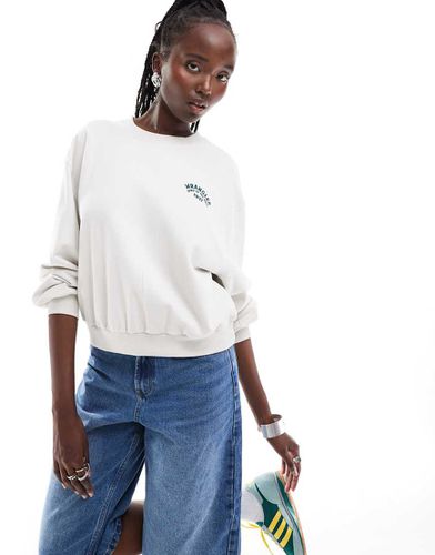 Sweat ample avec logo sur la poitrine - Crème - Wrangler - Modalova