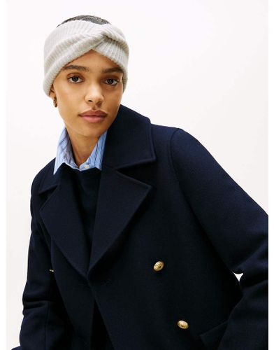 Bandeau en laine mlange douce torsad  drapeau Hilfiger - Beige - Tommy Hilfiger - Modalova