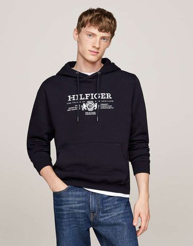 Sweat à capuche avec broderie armureries - Bleu foncé - Tommy Hilfiger - Modalova