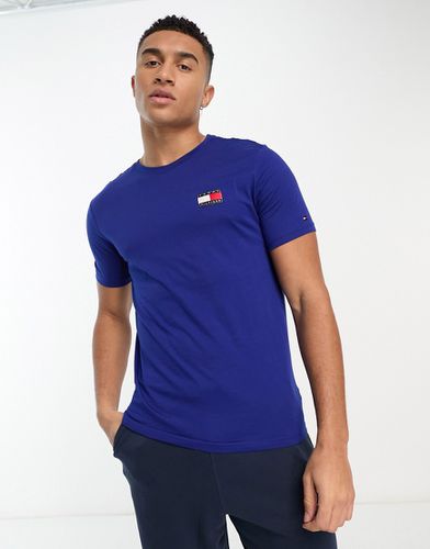 T-shirt avec logo drapeau - Bleu - Tommy Hilfiger - Modalova