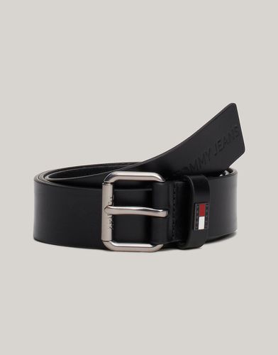 Ceinture en cuir avec boucle arrondie - Tommy Jeans - Modalova