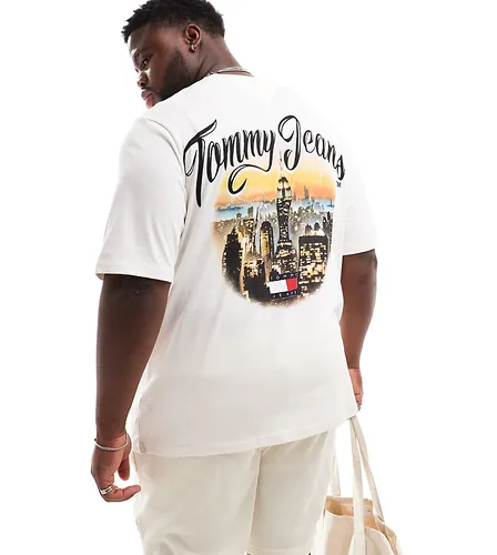 Big & Tall - T-shirt décontracté à imprimé ville vintage - cassé - Tommy Jeans - Modalova