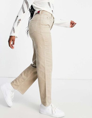 Pantalon d'ensemble droit en velours côtelé - Beige - Tommy Jeans - Modalova