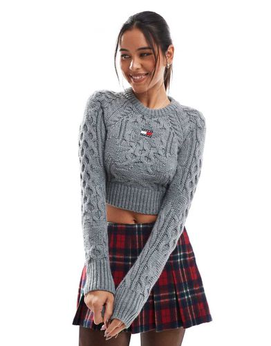 Pull en maille torsadée à étoile - clair - Tommy Jeans - Modalova